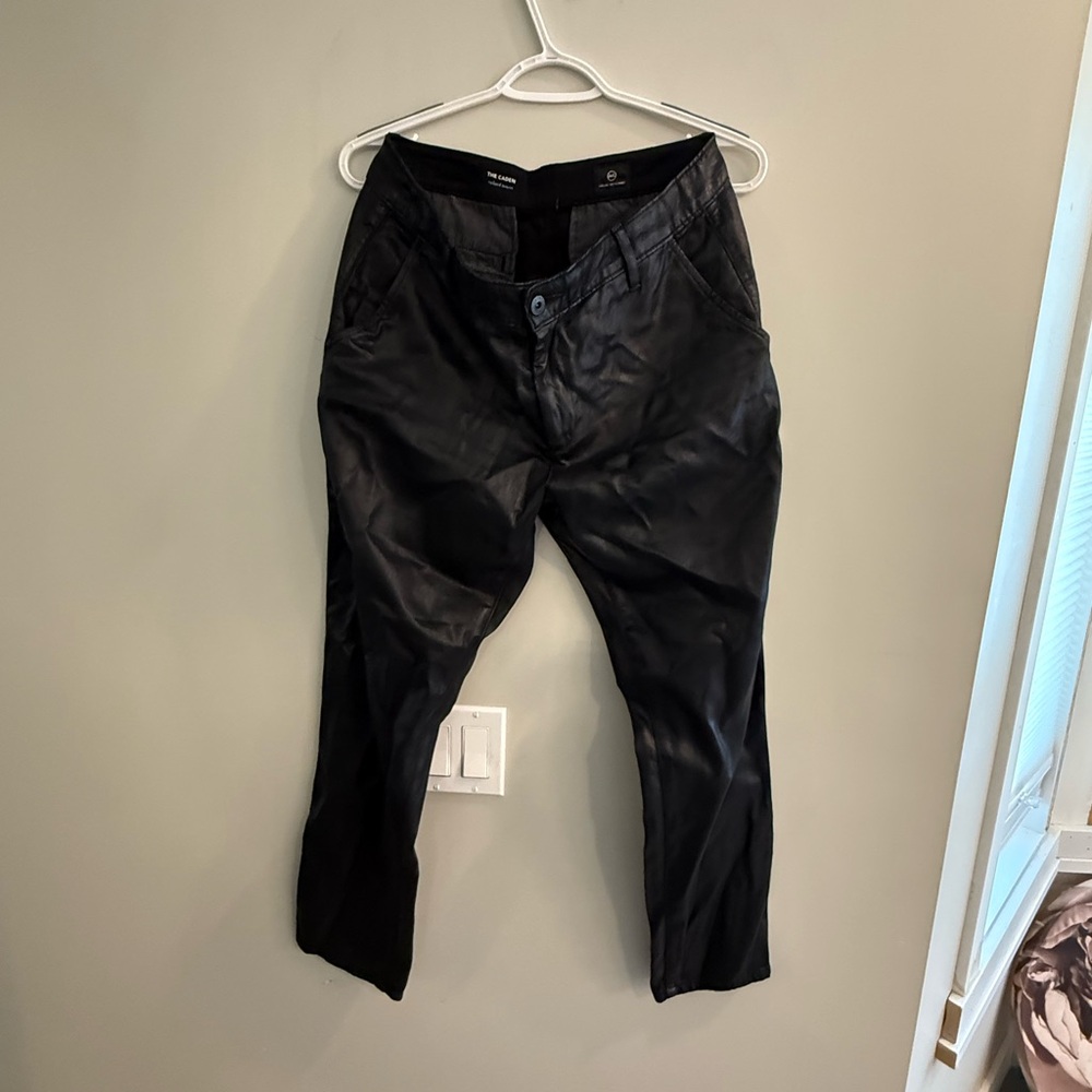 AG Adriano Goldschmied Women’s  Black Leather Pants